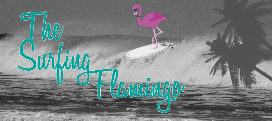Logotyp till The Surfing Flamingo